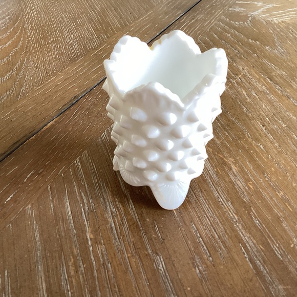 Vintage White MilkGlass Candle Holder or Tooth Pick Holder - Picture 3 of 7